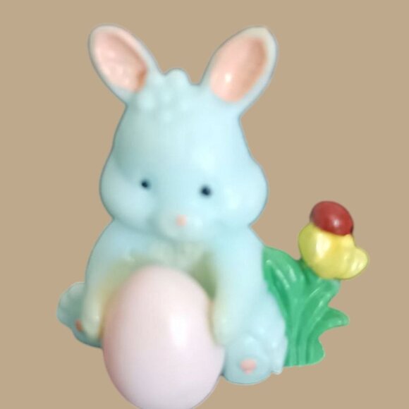 Vtg mini Easter Bunnies Figurines & Decorations Set 10pcs Pastel Colors - Picture 5 of 10